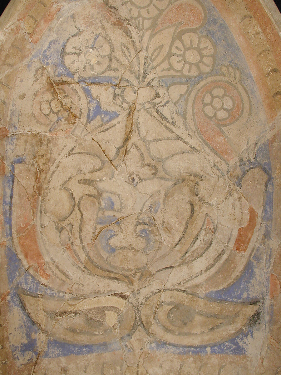 Element from a Stalactite Squinch (Muqarnas), Stucco; painted