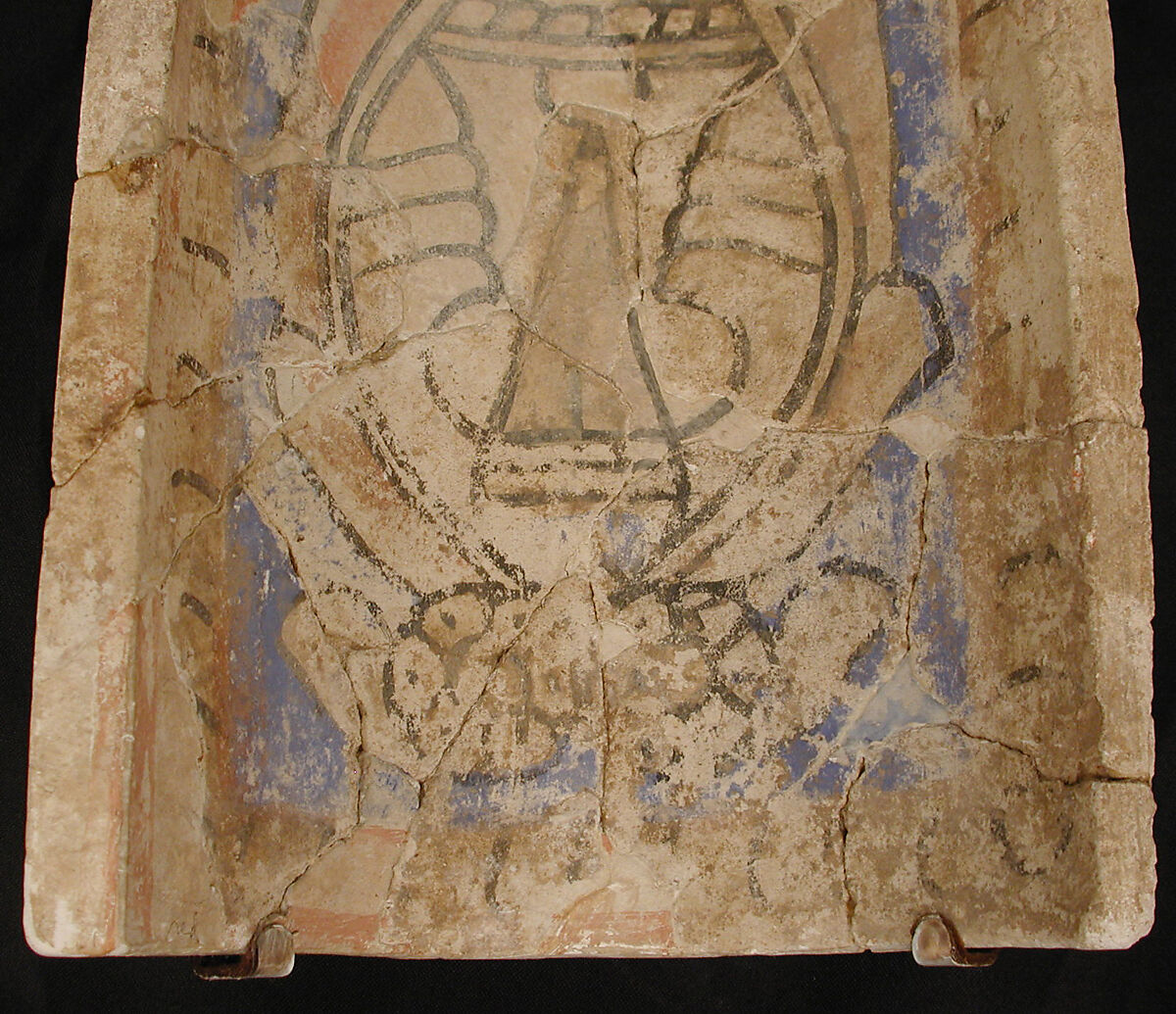 Element from a Stalactite Squinch (Muqarnas), Stucco; painted