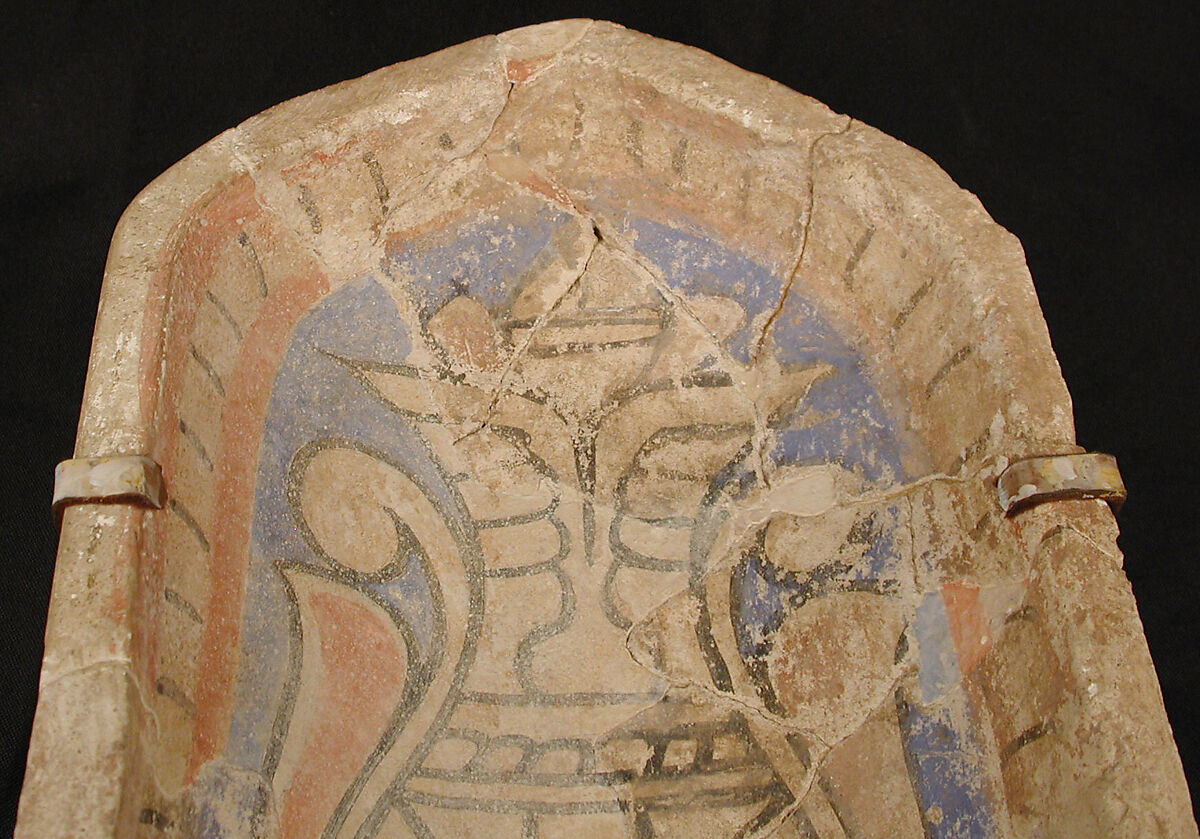 Element from a Stalactite Squinch (Muqarnas), Stucco; painted