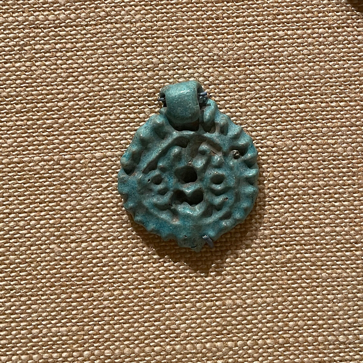 Pendant, Earthenware; turquoise blue glaze 