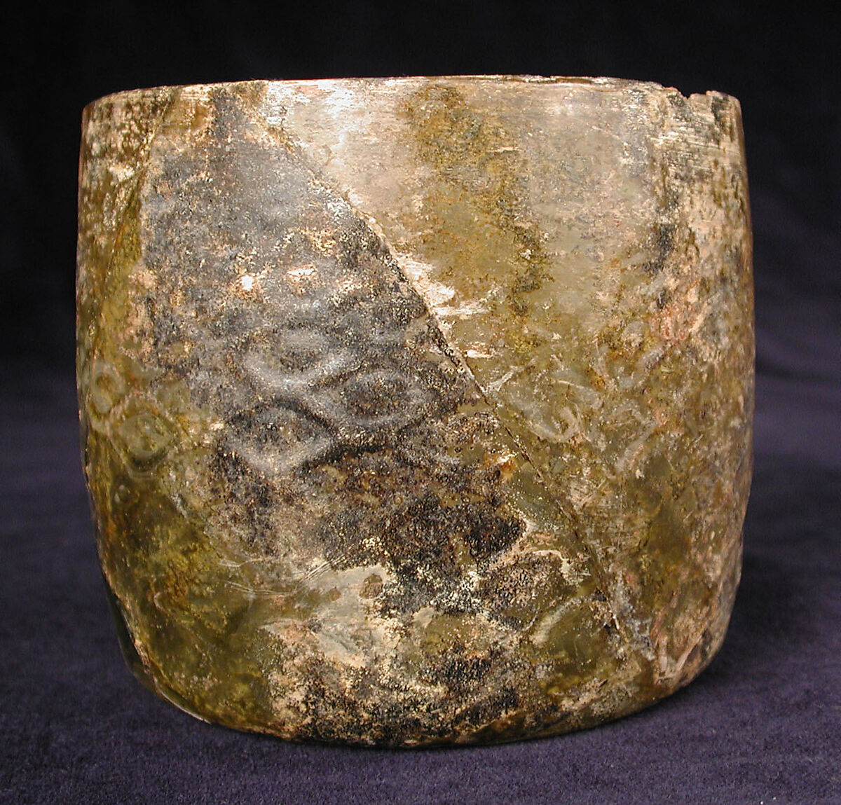 Glass Beaker, Glass, yellowish; dip molded, blown