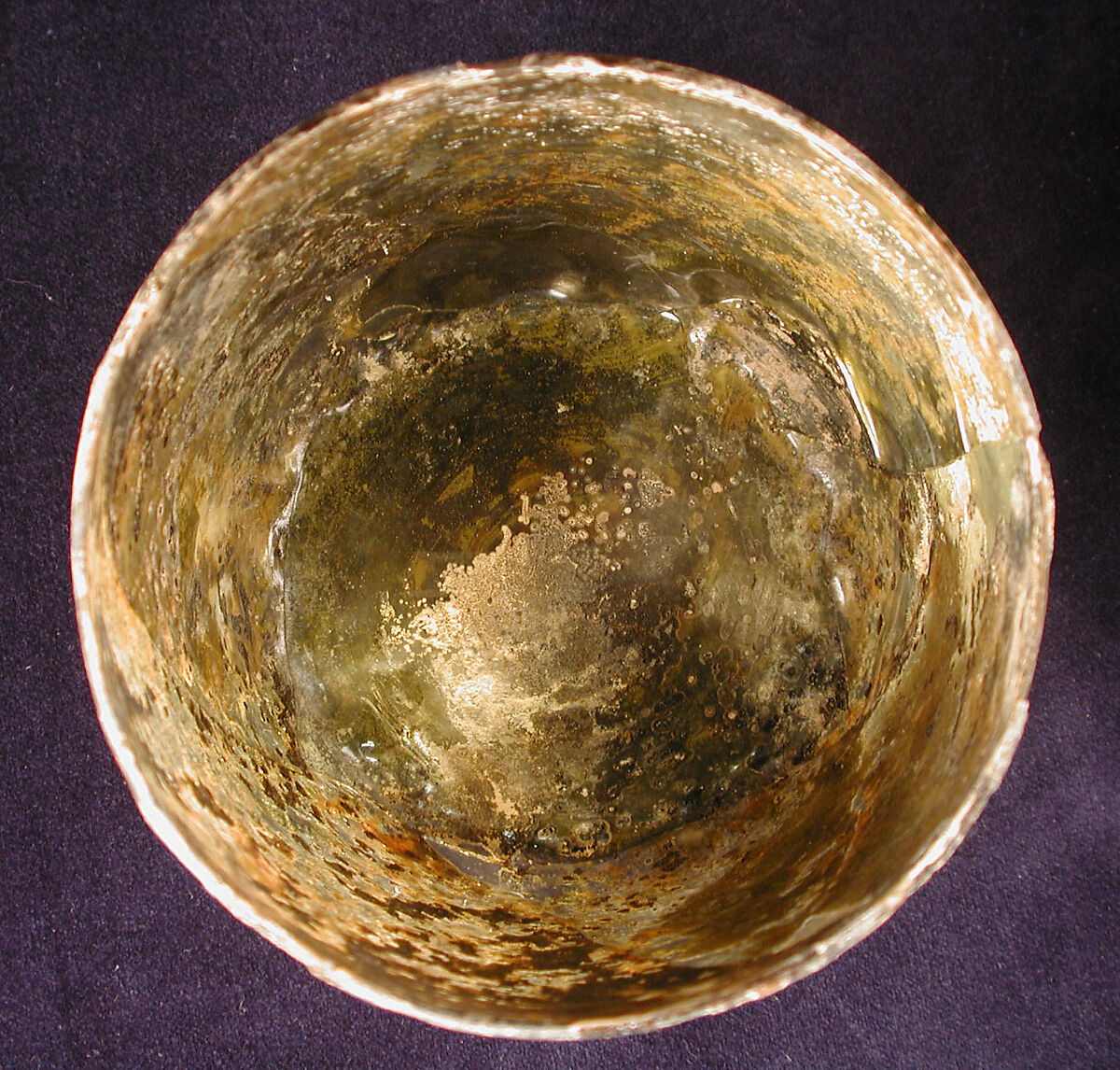Glass Beaker, Glass, yellowish; dip molded, blown