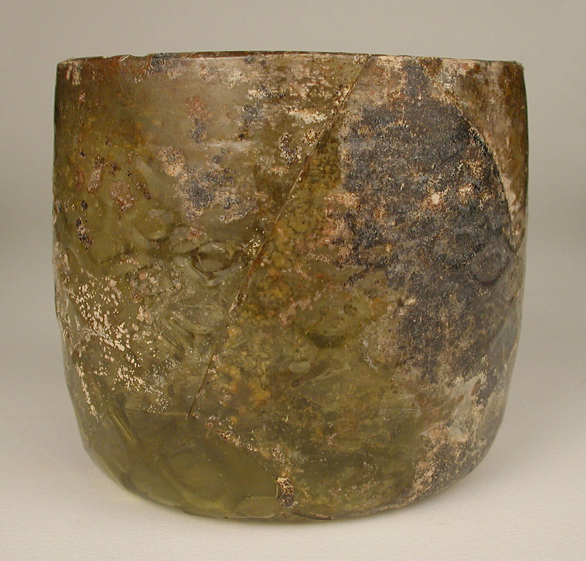 Glass Beaker, Glass, yellowish; dip molded, blown
