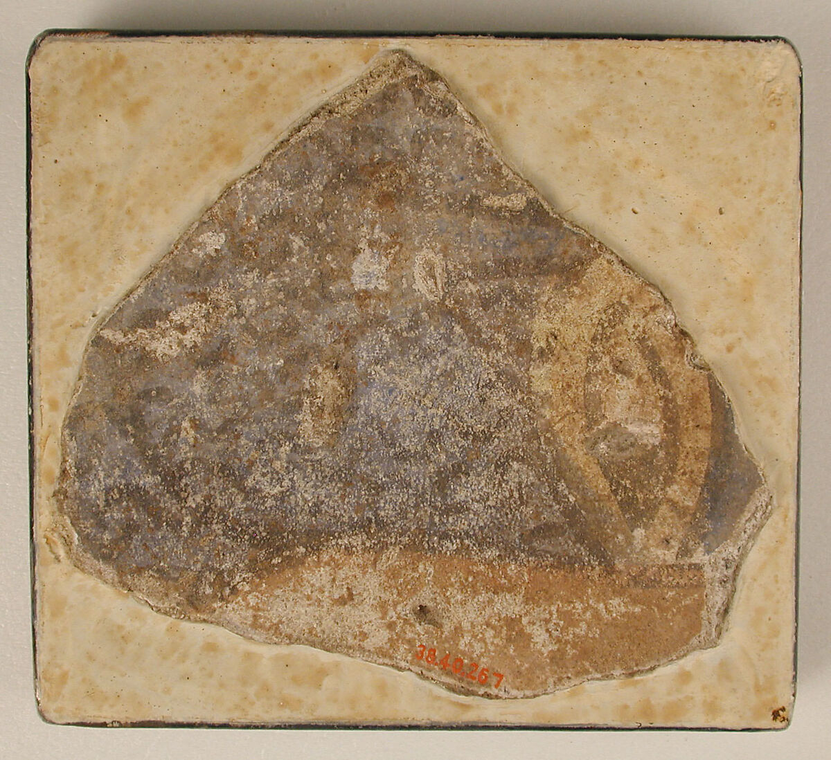 Blue Figure, Possibly a Demon, Stucco; painted