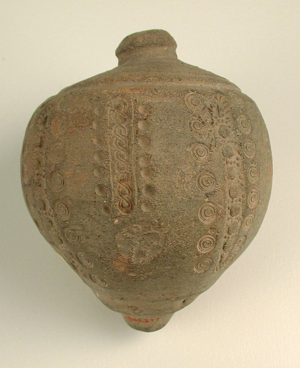 Spheroconical Vessel, Earthenware; stamped and incised 