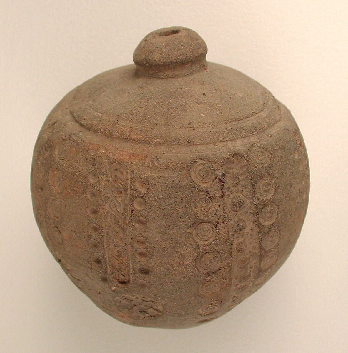 Spheroconical Vessel, Earthenware; stamped and incised
