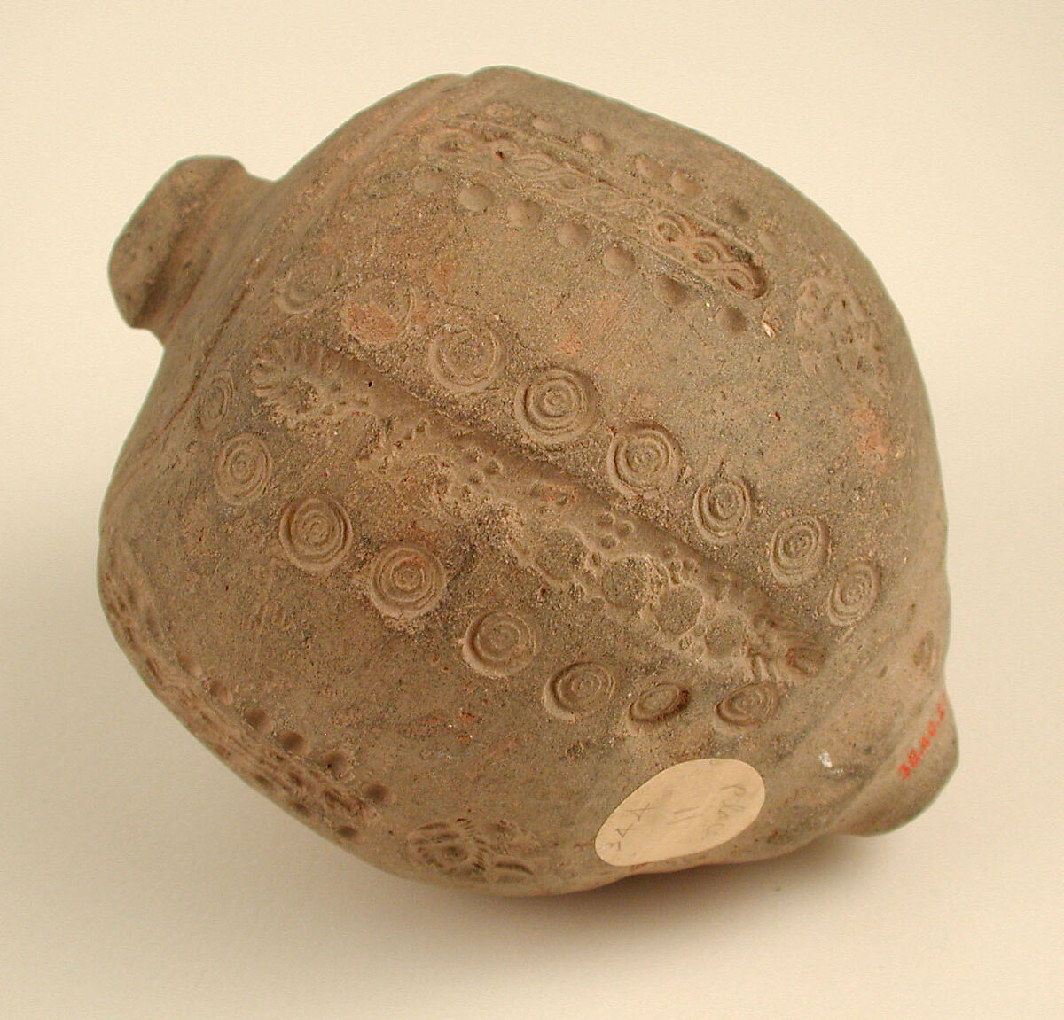 Spheroconical Vessel, Earthenware; stamped and incised