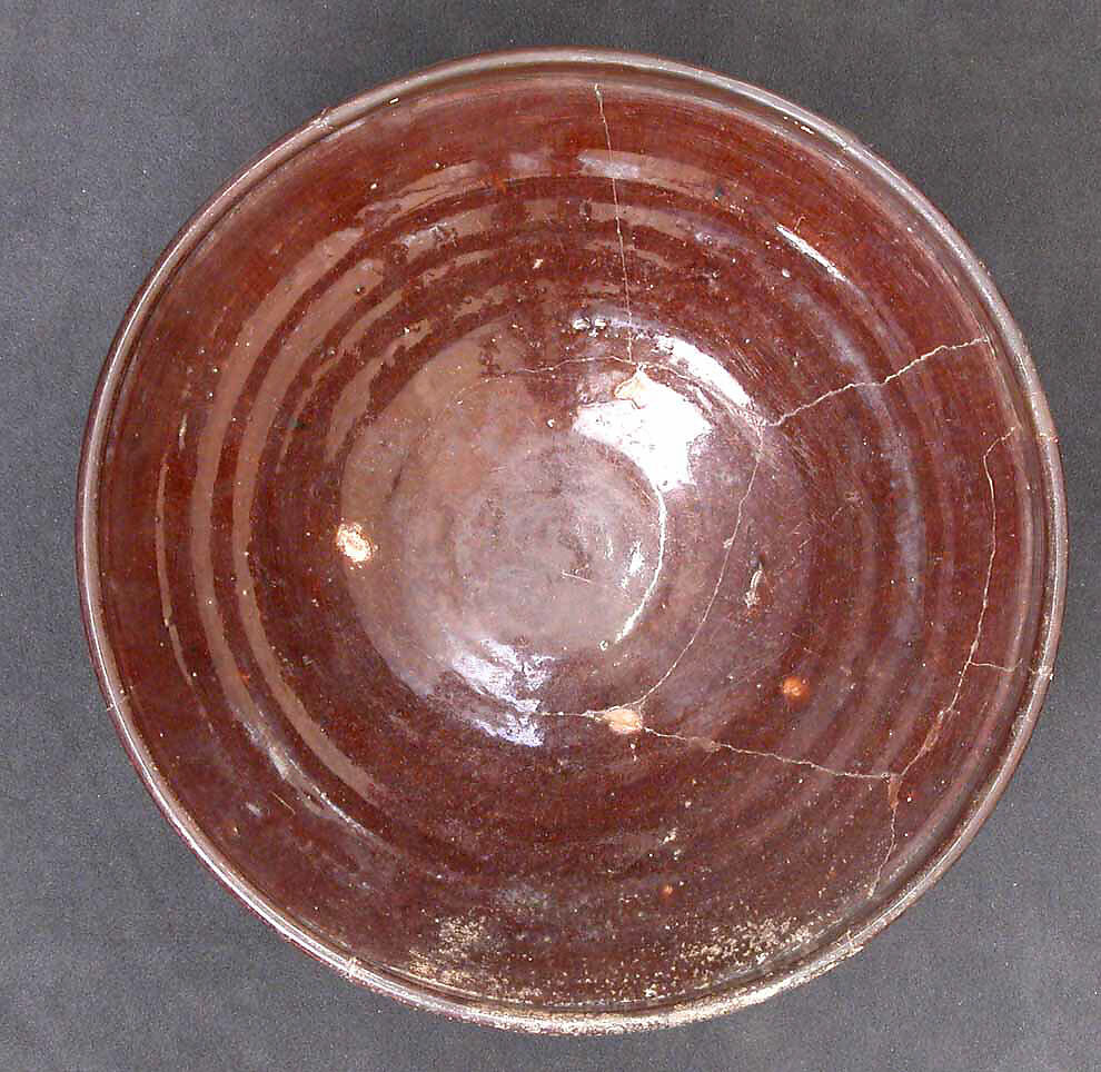 Bowl, Earthenware; brown glaze 