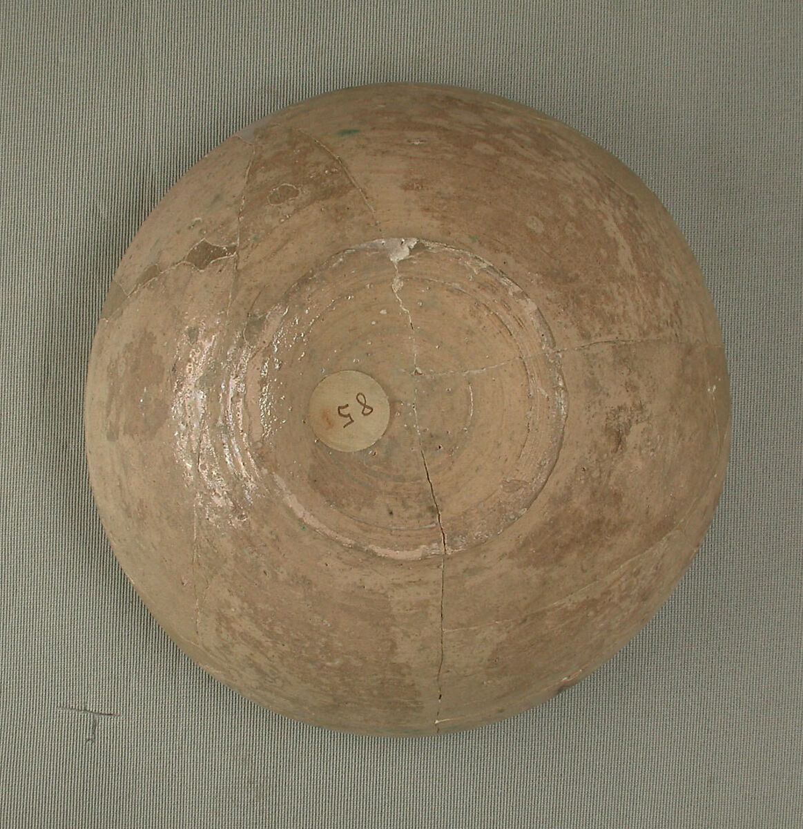 Bowl with a Figure and Birds, Earthenware; polychrome decoration under transparent glaze (buff ware)