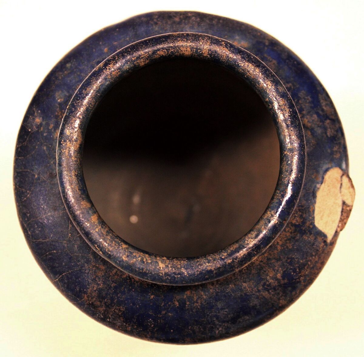 Jar, Earthenware; under blue glaze