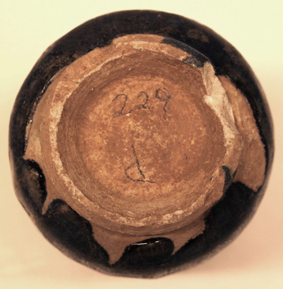 Jar, Earthenware; under blue glaze