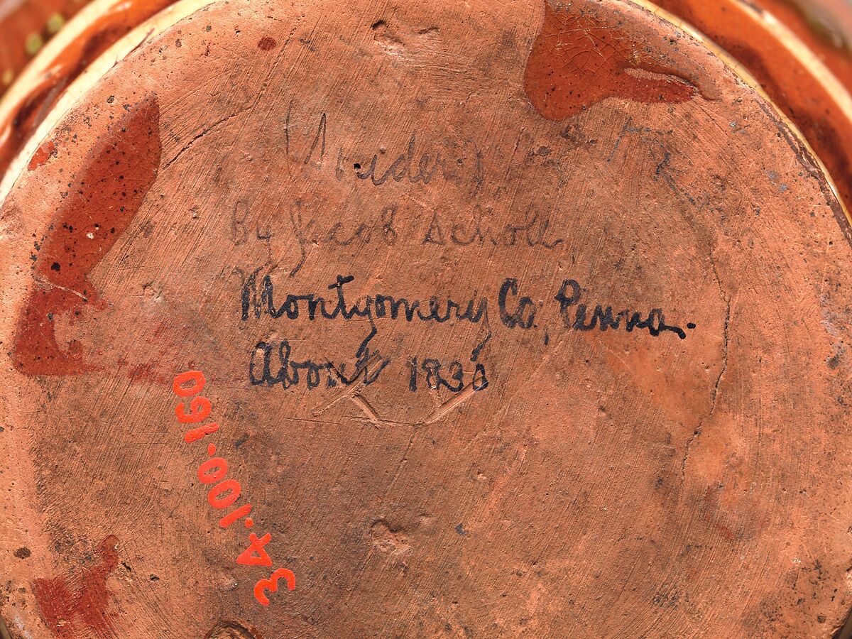 Jar, Earthenware with slip decoration, American