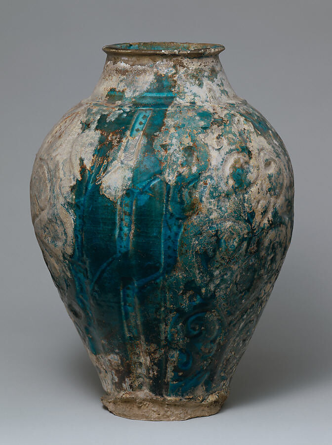 Jar, Stonepaste; underglaze painted