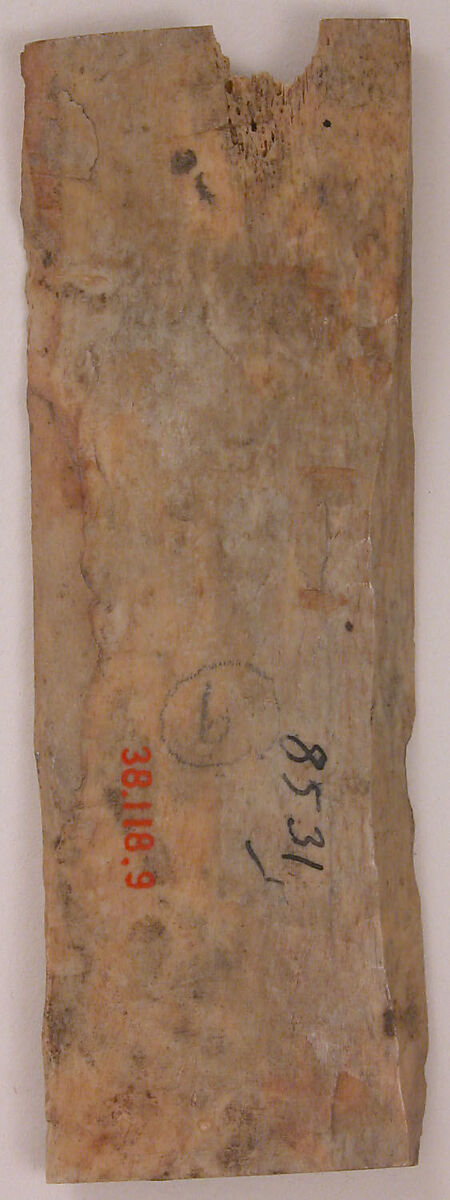Plaque, Bone; carved