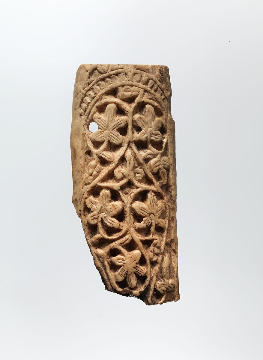 Plaque, Bone; carved