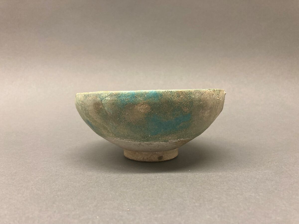 Bowl, Earthenware; under blue glaze