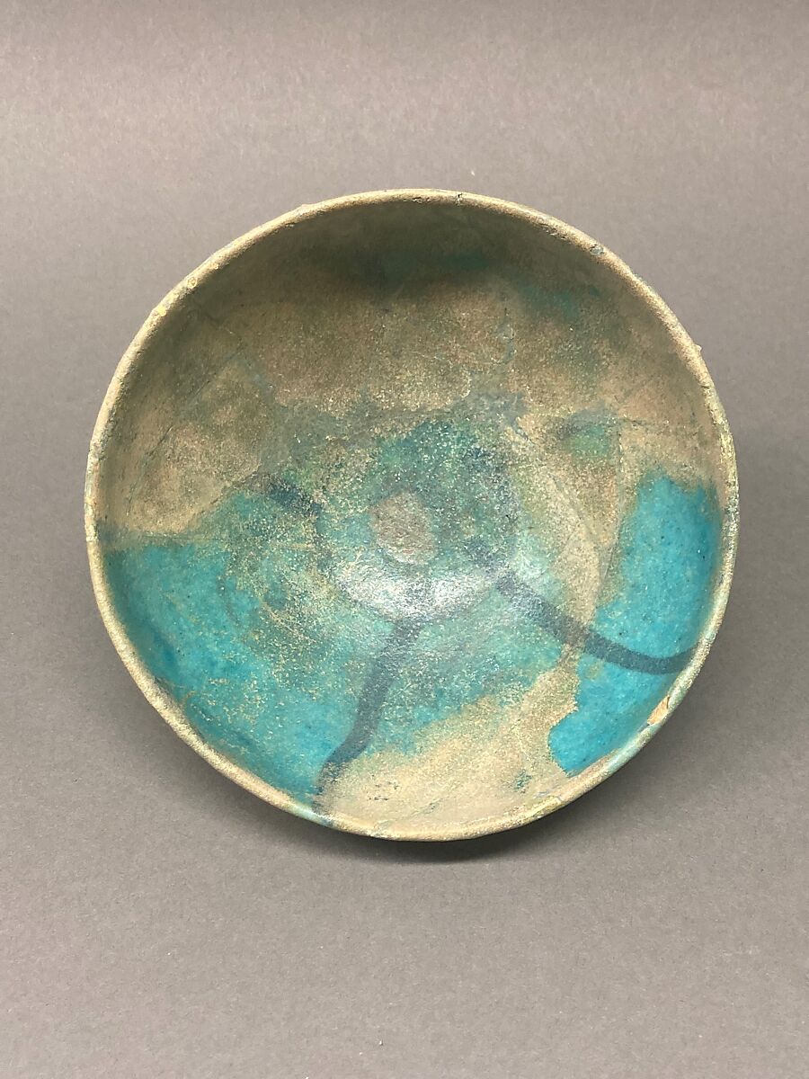 Bowl, Earthenware; under blue glaze