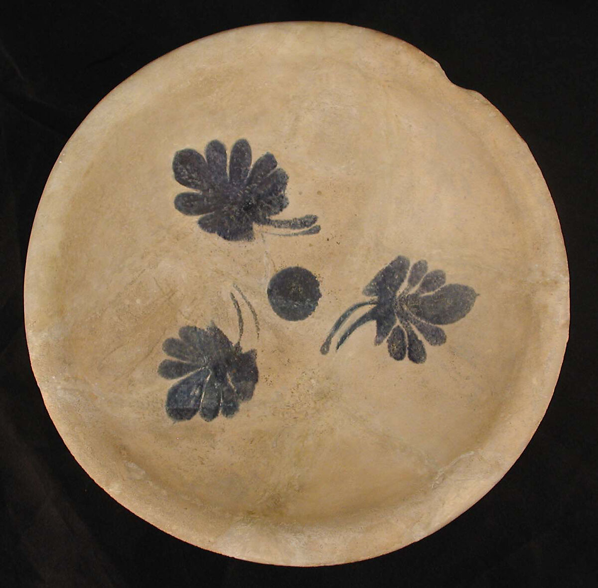Imported Cobalt-on-White Bowl, Earthenware; painted in blue on opaque white (tin) glaze