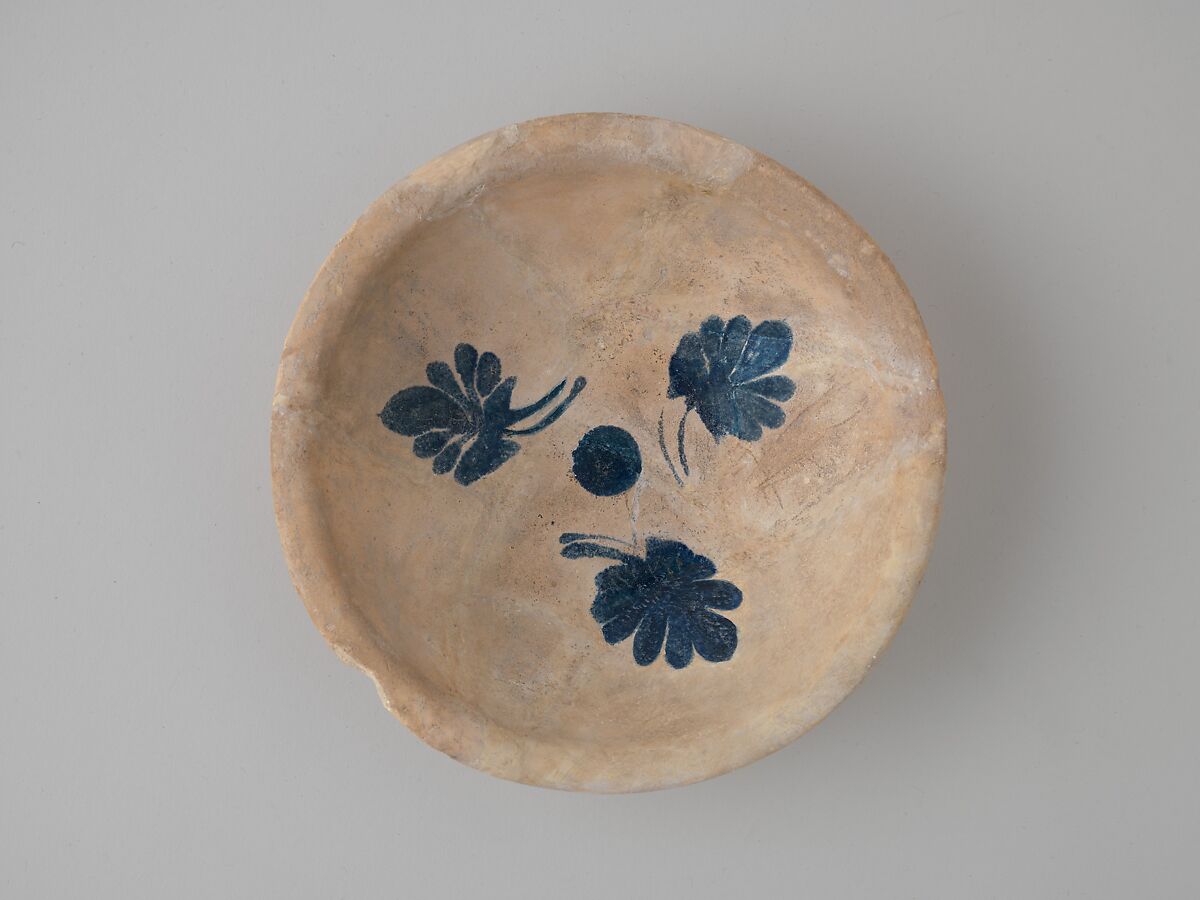 Imported Cobalt-on-White Bowl, Earthenware; painted in blue on opaque white (tin) glaze 