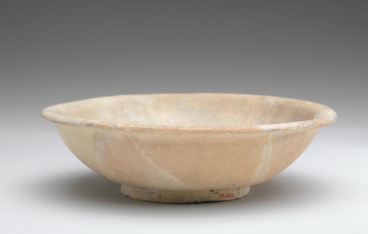 Imported Cobalt-on-White Bowl, Earthenware; painted in blue on opaque white (tin) glaze