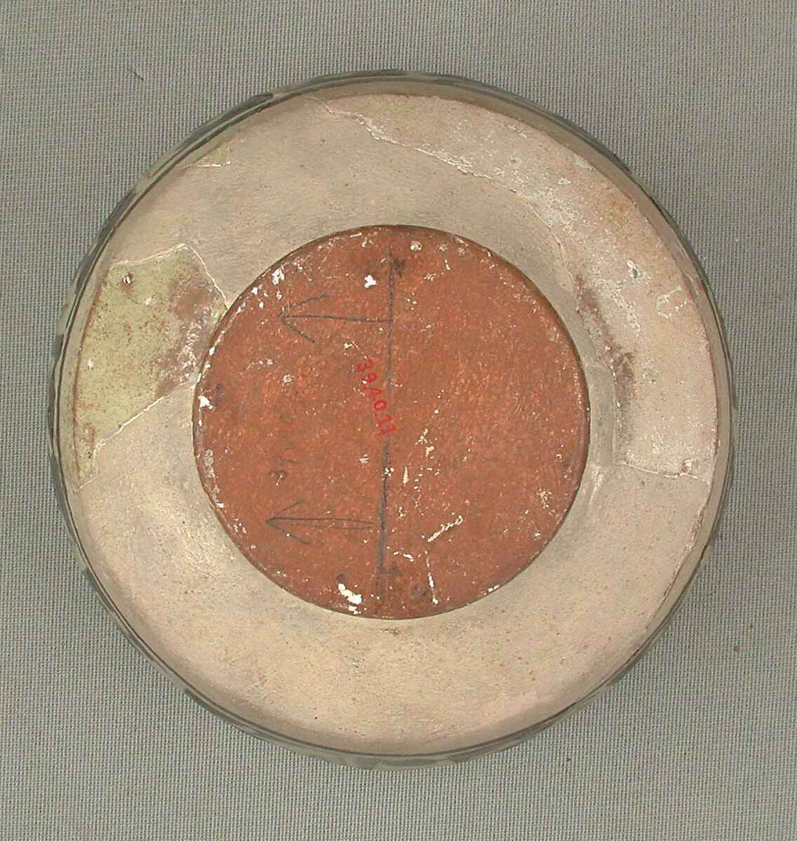 Bowl with Repeating Inscription, "Happiness", Earthenware; white slip with "yellow-staining black" decoration under glaze