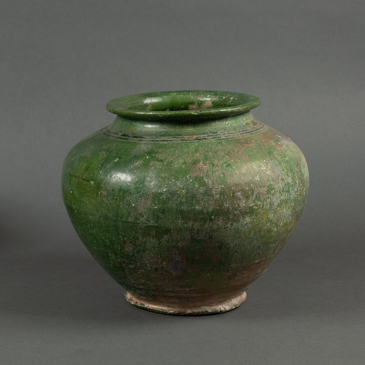 Jar, Earthenware; under green glaze 