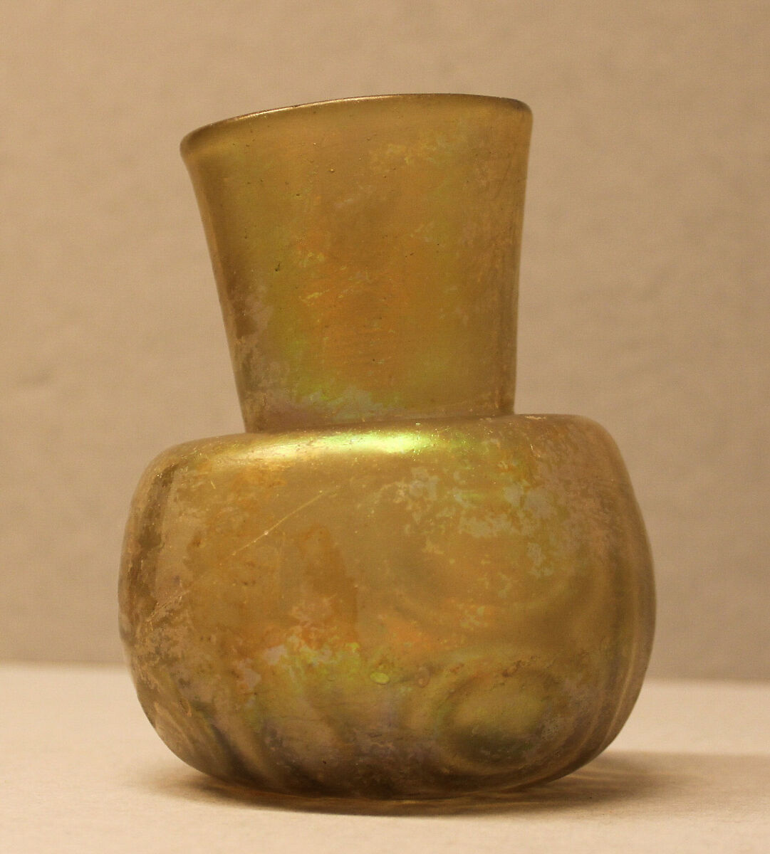 Bottle, Glass; mold blown 