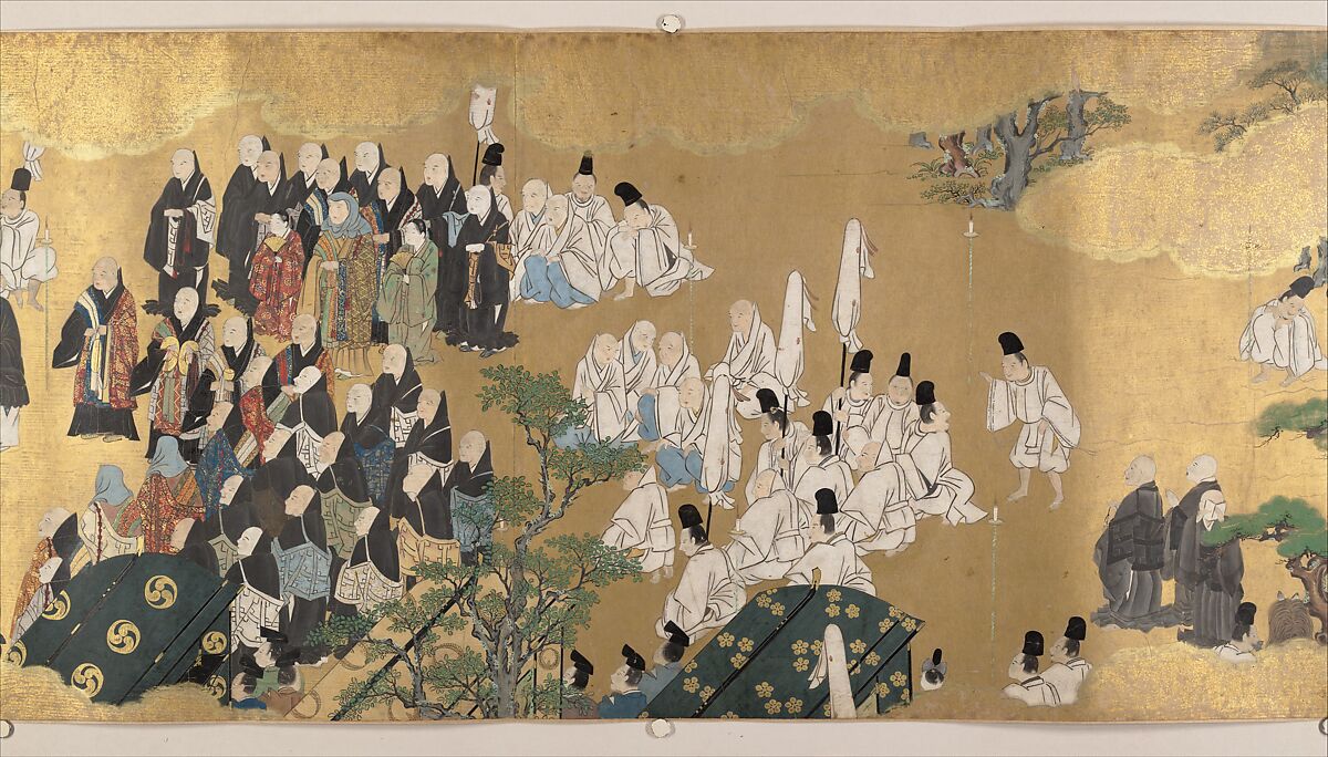 “Leaves of Wild Ginger” (Aoi), from the Phantom Genji Scrolls (Maboroshi no Genji monogatari emaki), Handscroll; ink, color, and gold on paper, Japan