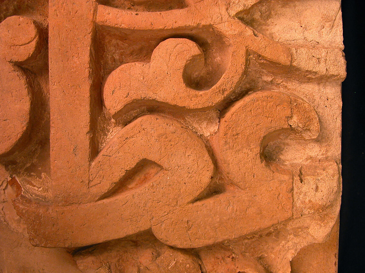 Panel from a Mosque Frieze Bearing the Name of a Sultan, Terracotta; carved, painted