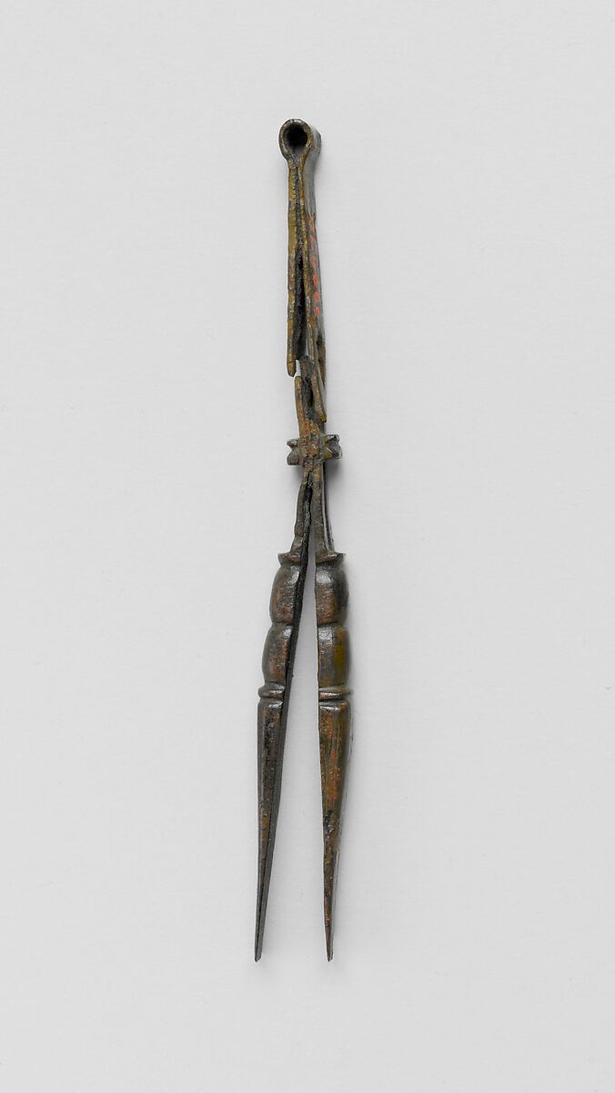 Tweezers, Bronze; cast 