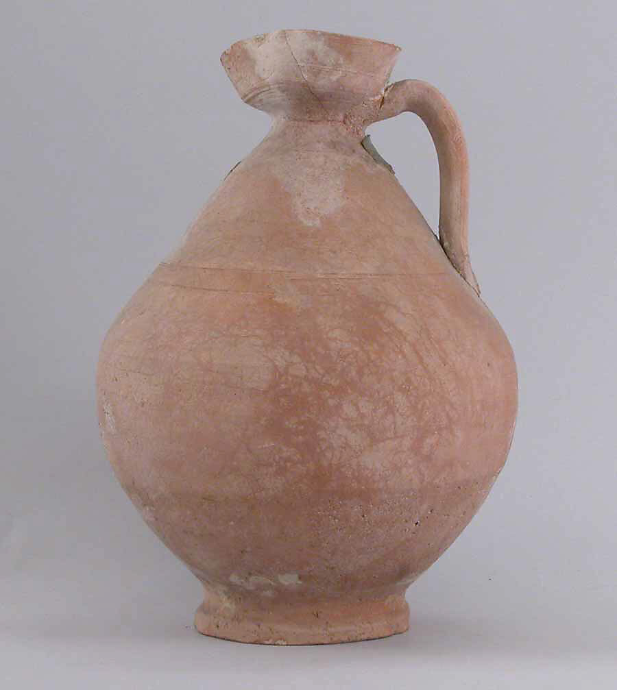 Ewer, Earthenware; under monochrome glaze 