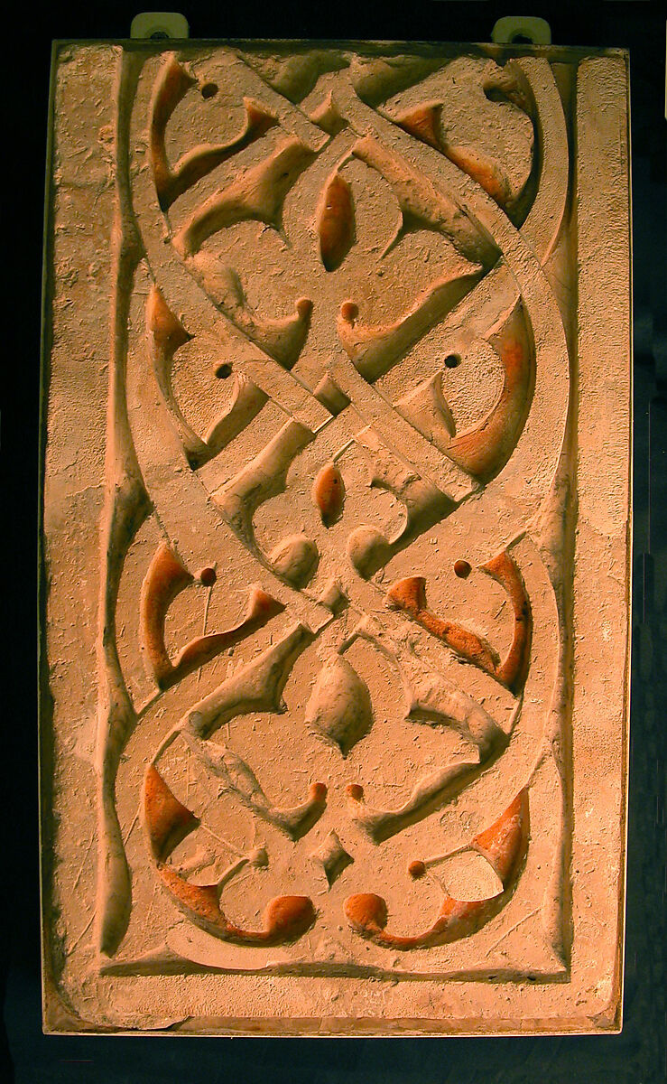 Fragment of a Frieze, Terracotta; carved, painted