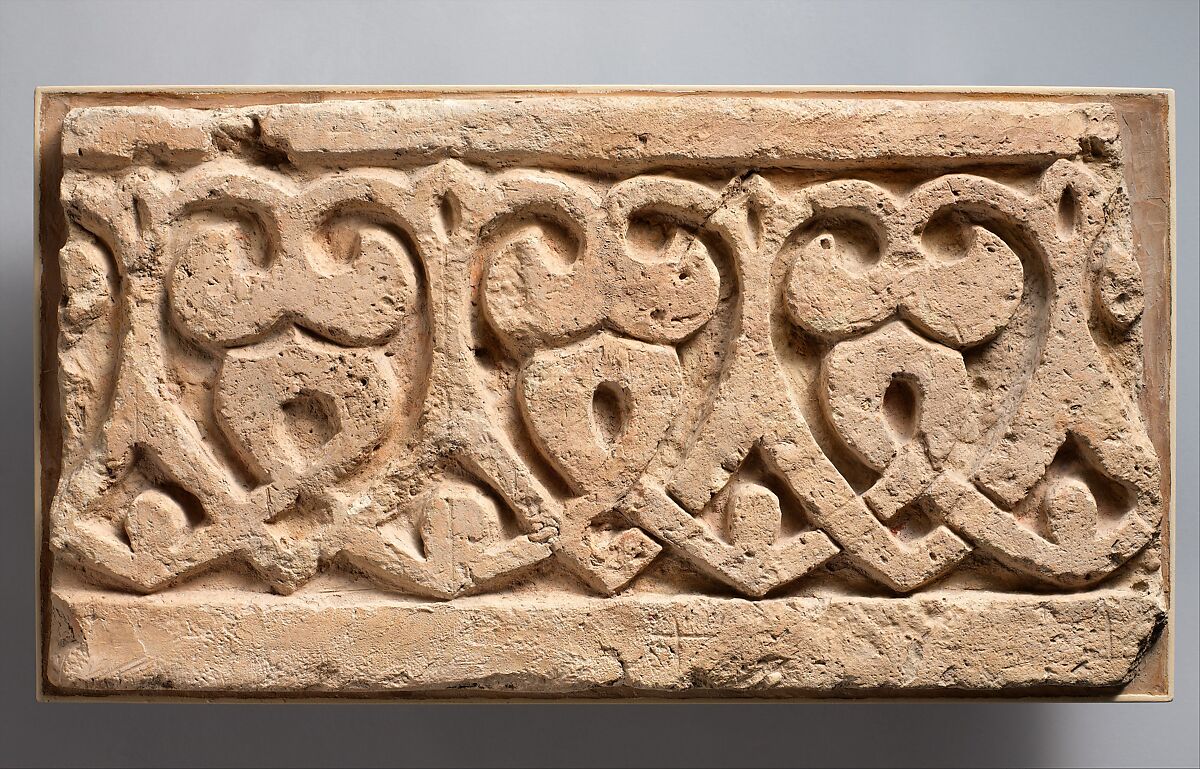 Fragment of a Frieze, Terracotta; carved, painted