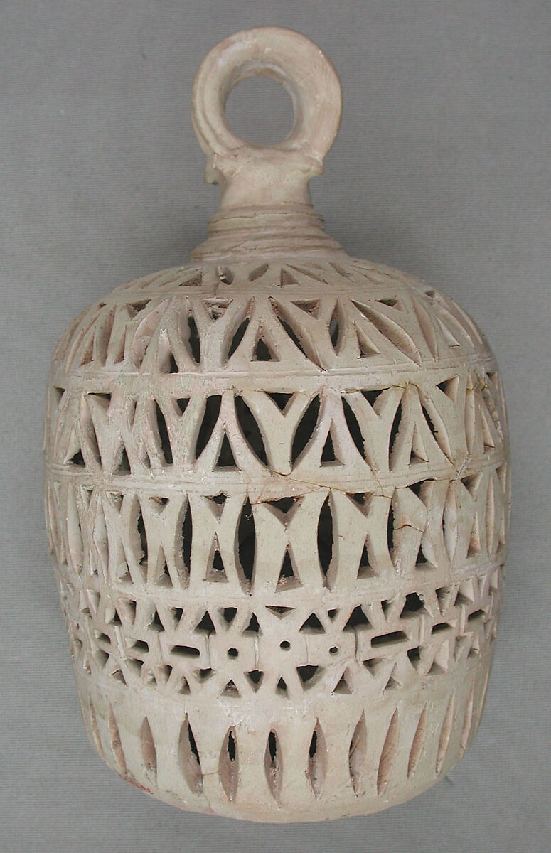 Lantern for a Lamp, Earthenware; carved decoration, unglazed