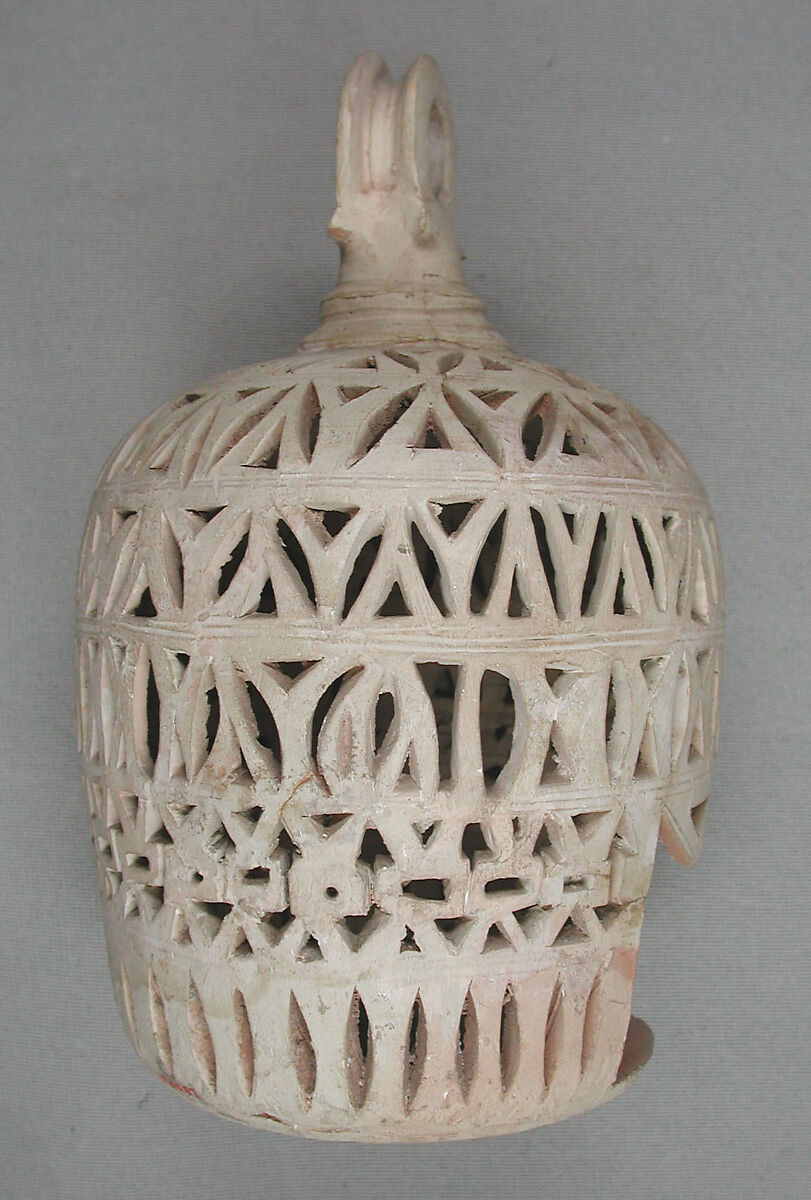Lantern for a Lamp, Earthenware; carved decoration, unglazed
