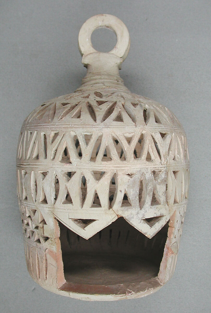 Lantern for a Lamp, Earthenware; carved decoration, unglazed