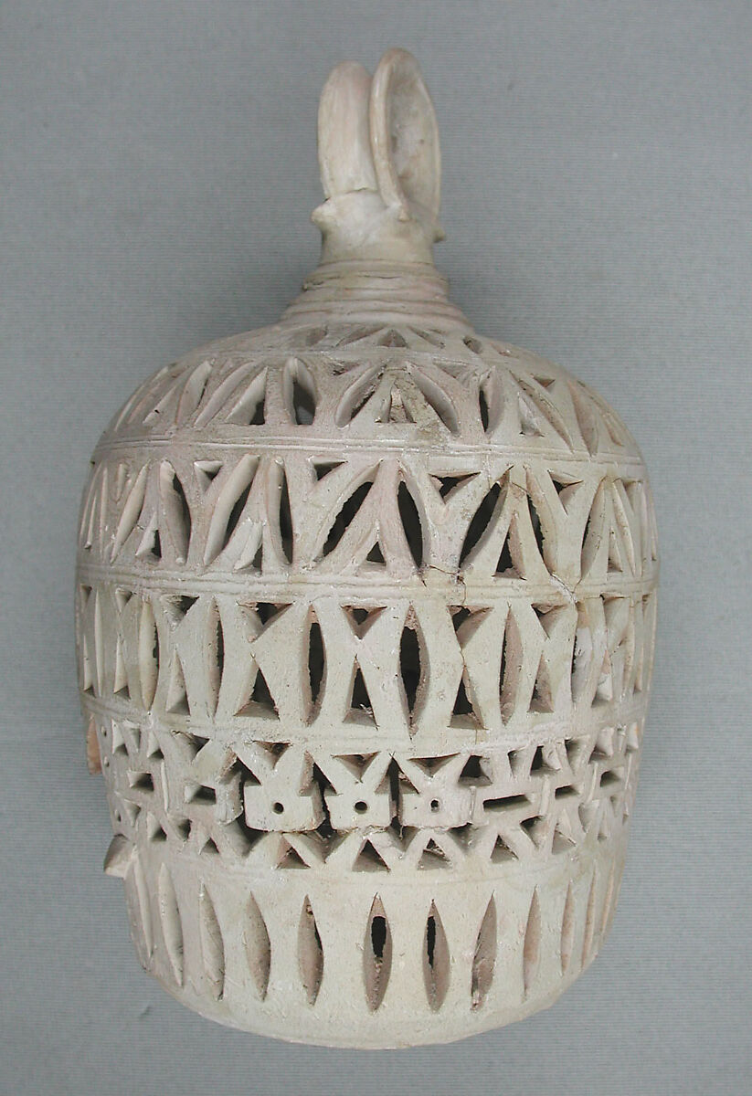 Lantern for a Lamp, Earthenware; carved decoration, unglazed