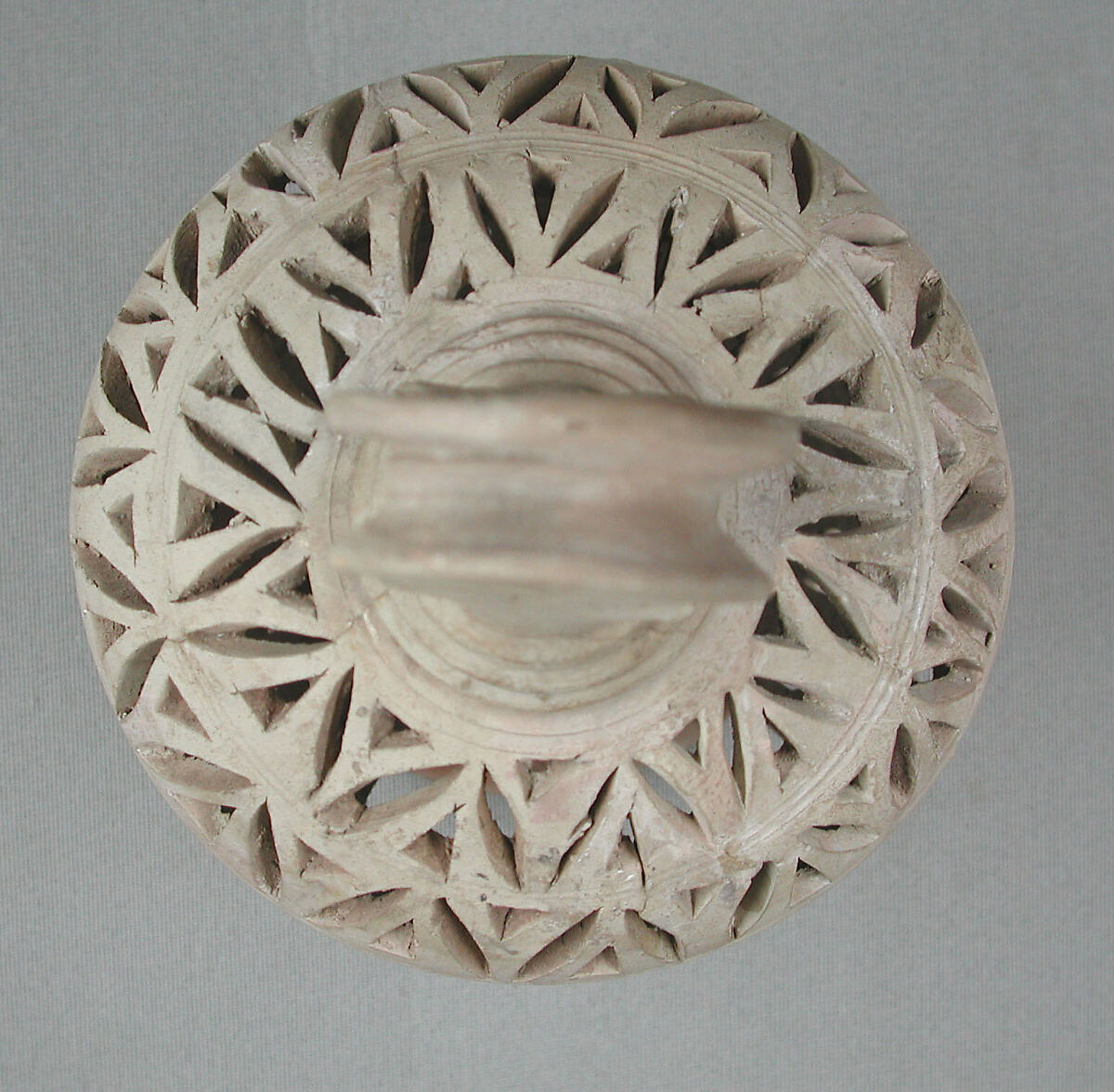 Lantern for a Lamp, Earthenware; carved decoration, unglazed