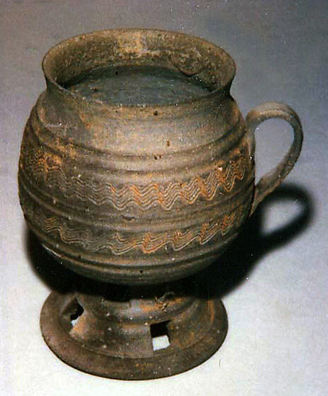 Pedestalled Cup, High-fired pottery (proto-porcelain), Korea 