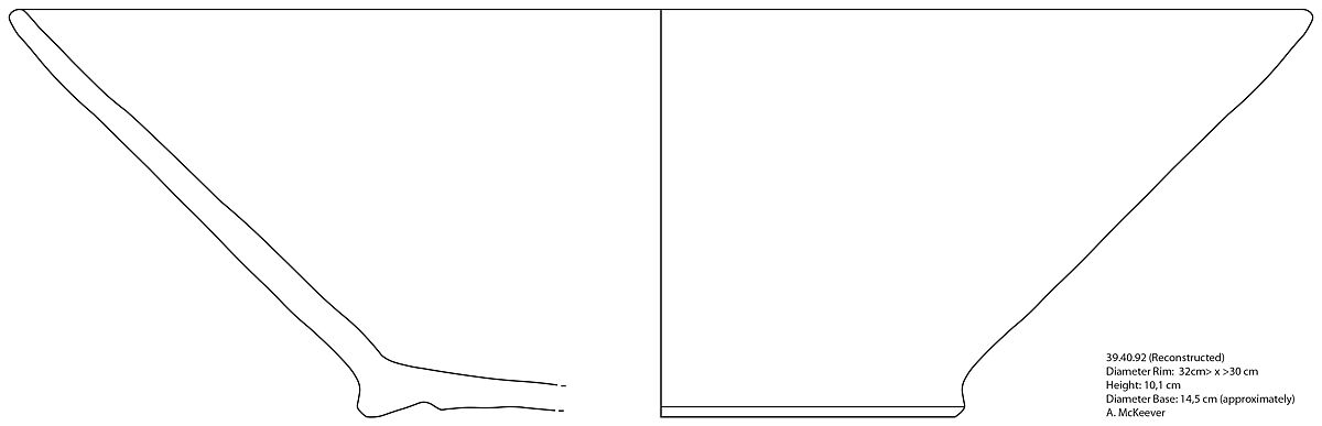 Fragment of a Bowl, Earthenware; red slip, polychrome slip decoration under transparent glaze