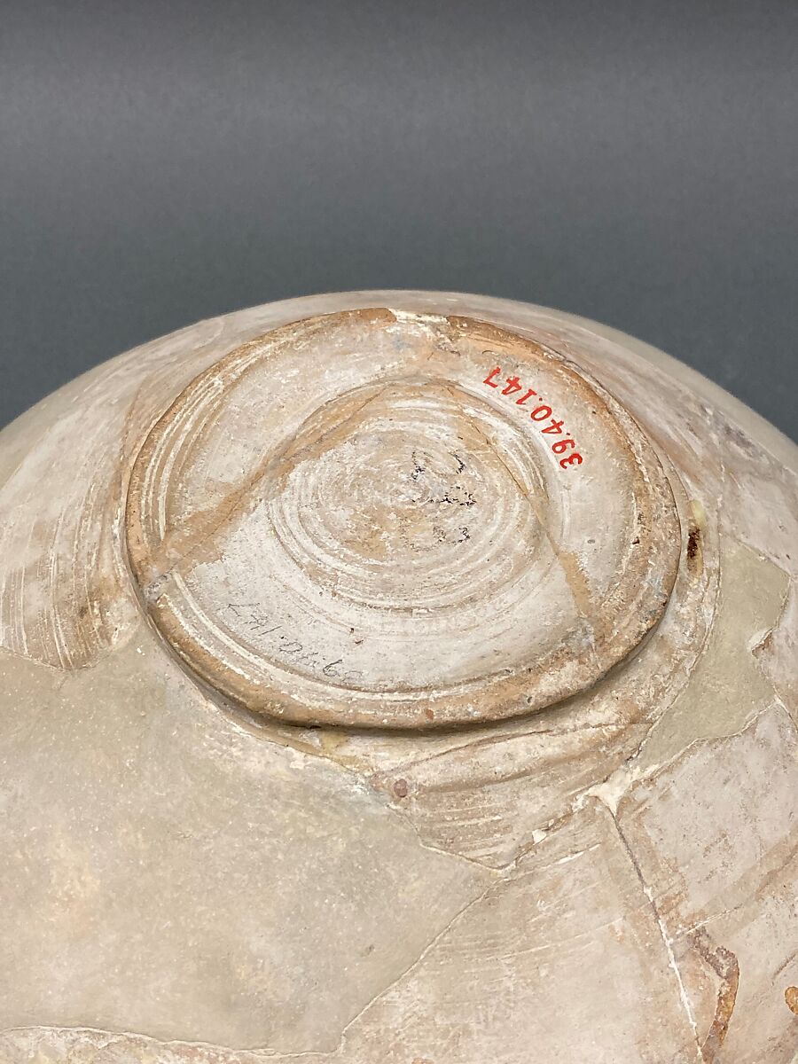 Dish, Earthenware; brown-black slip, green slip decoration under glaze