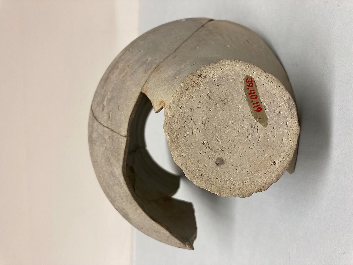 Cup, Earthenware; incised and unglazed