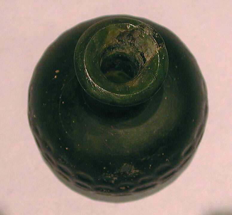 Bottle, Glass, green; mold blown