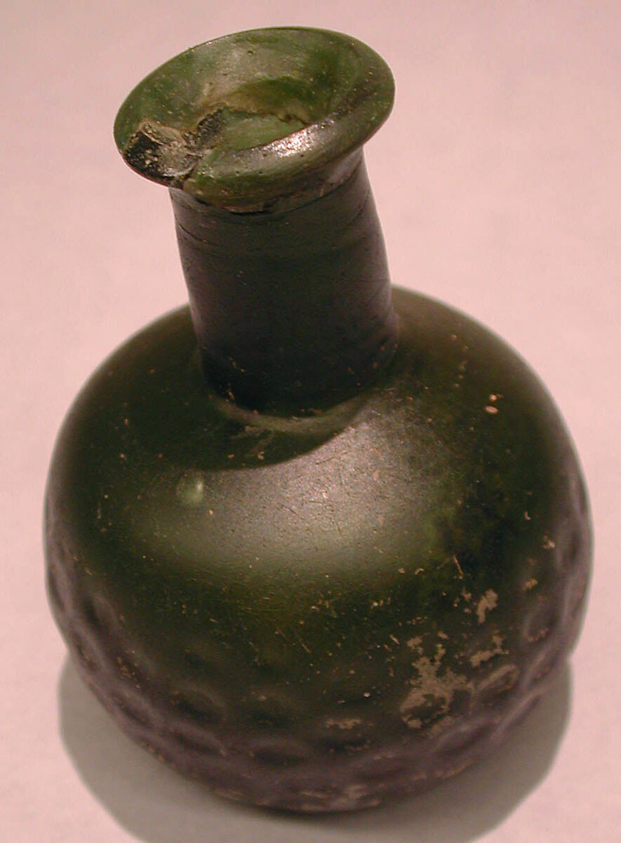 Bottle, Glass, green; mold blown