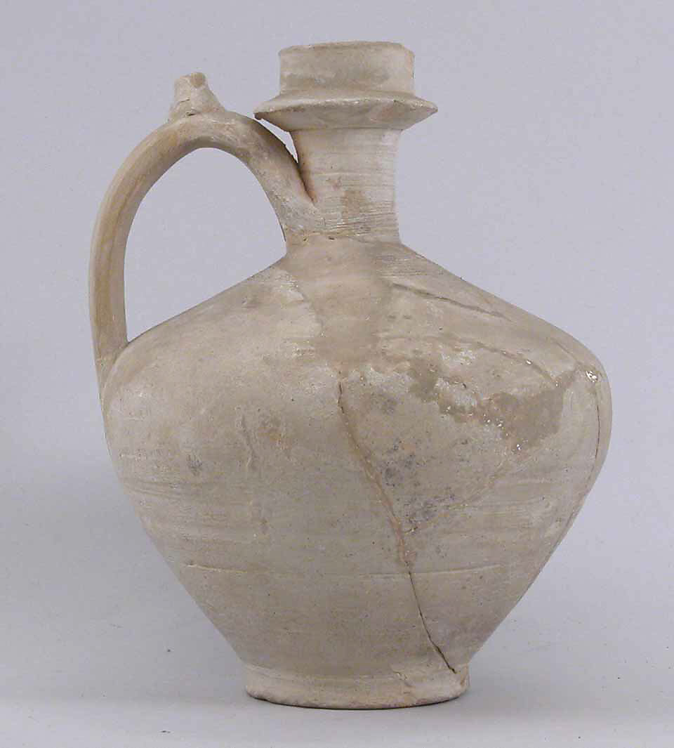 Ewer, Earthenware; unglazed; molded 