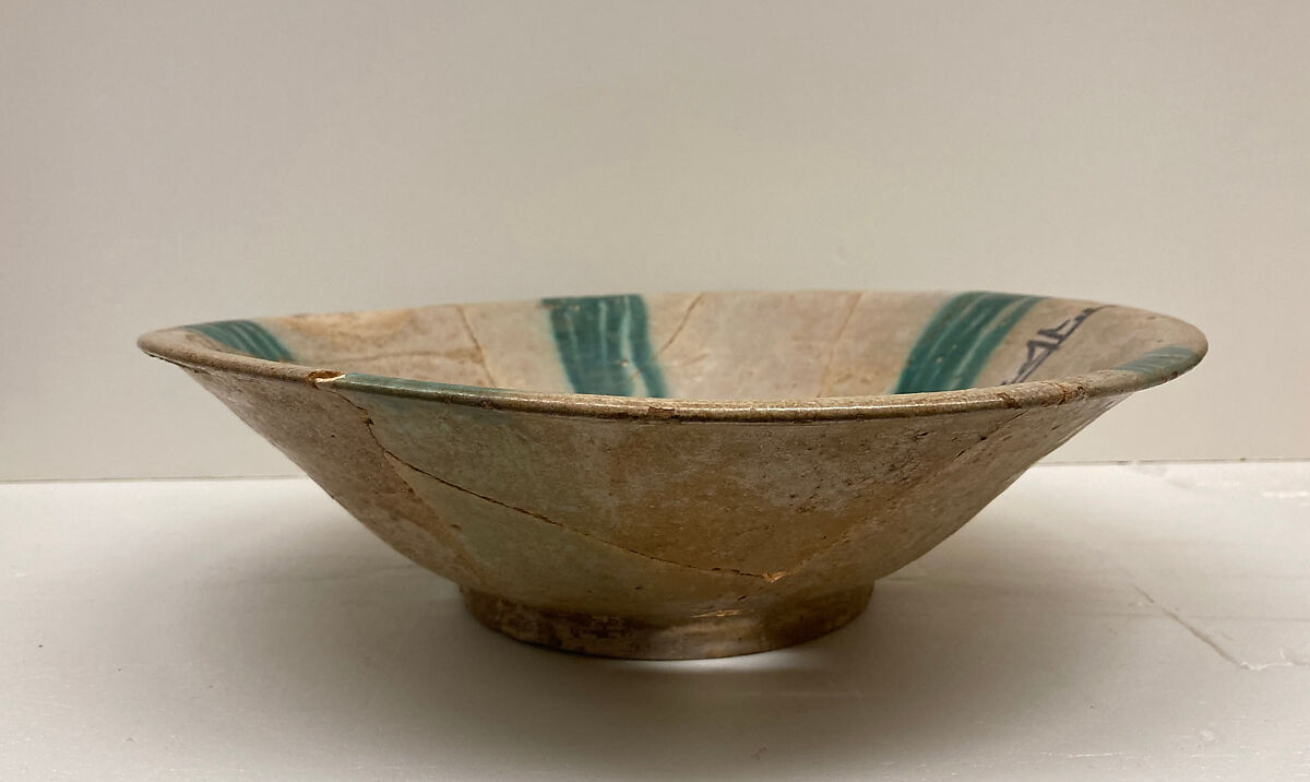 Bowl, Earthenware; painted in color on an opaque white glaze