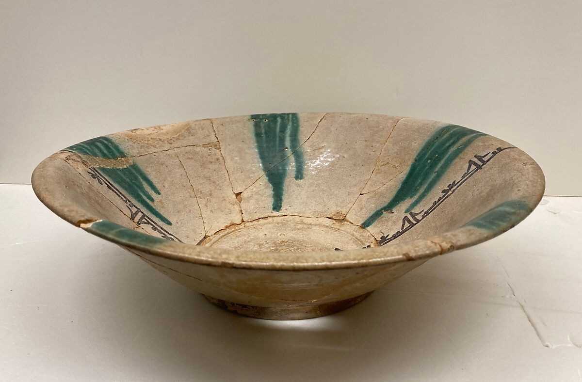 Bowl, Earthenware; painted in color on an opaque white glaze 