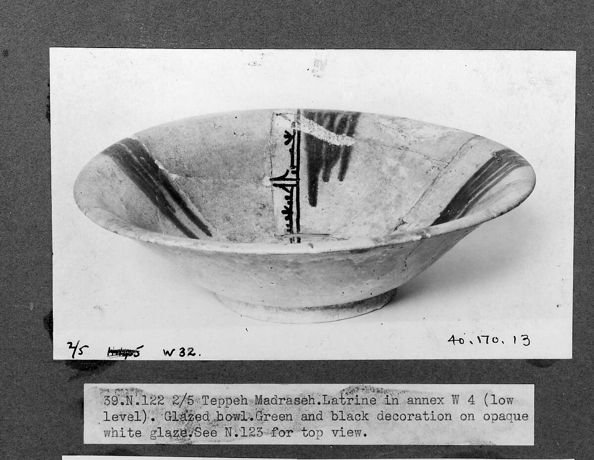 Bowl, Earthenware; painted in color on an opaque white glaze