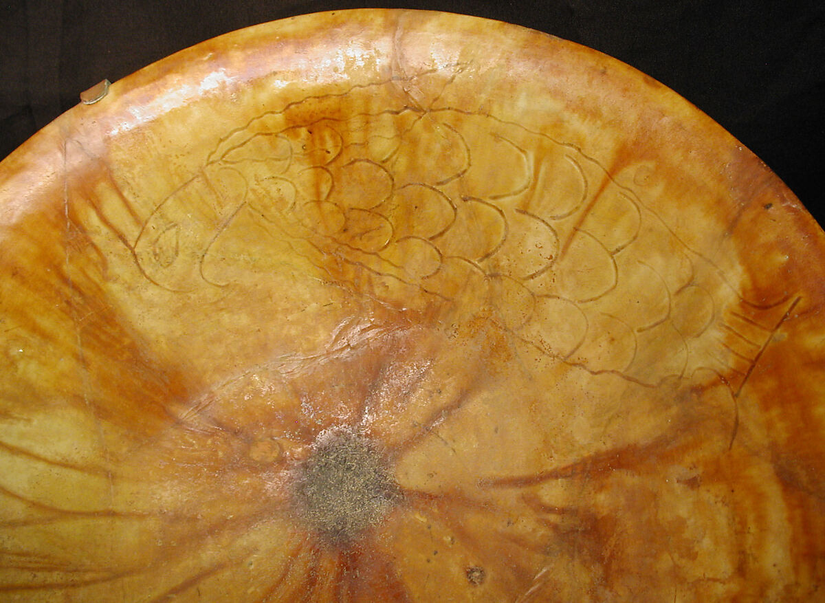 Bowl, Earthenware; incised decoration under monochrome glaze