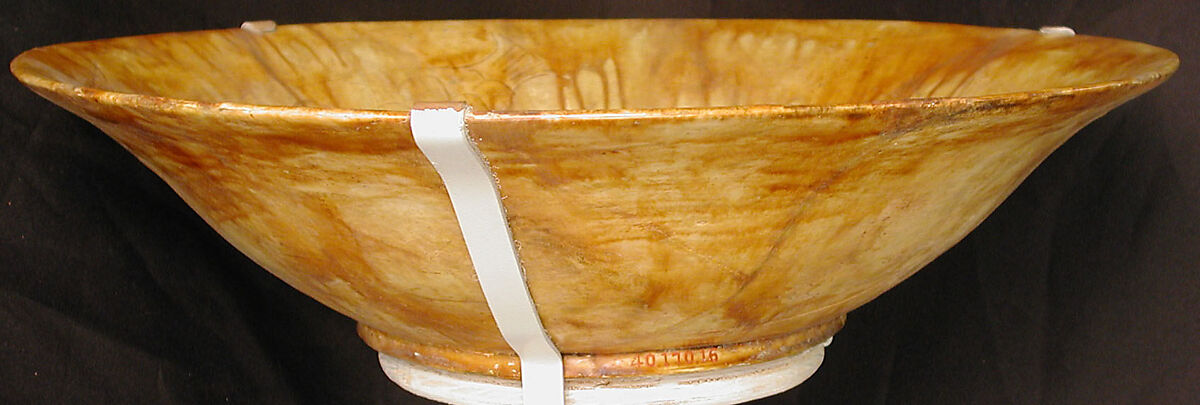Bowl, Earthenware; incised decoration under monochrome glaze